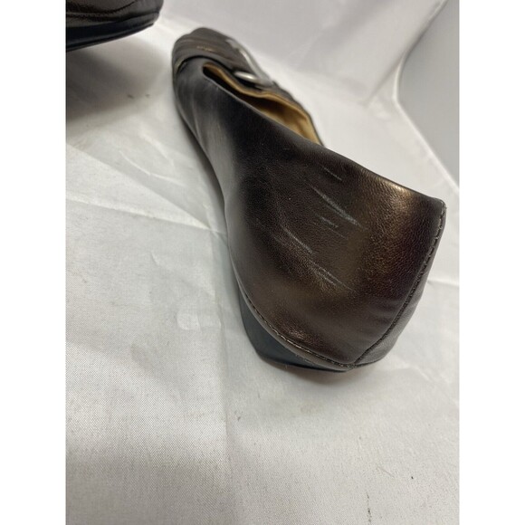 Naturalizer N5 Comfort Sz 10M Bronze Violette Ring Pleated Slip On Flats Shoes - Picture 4 of 8